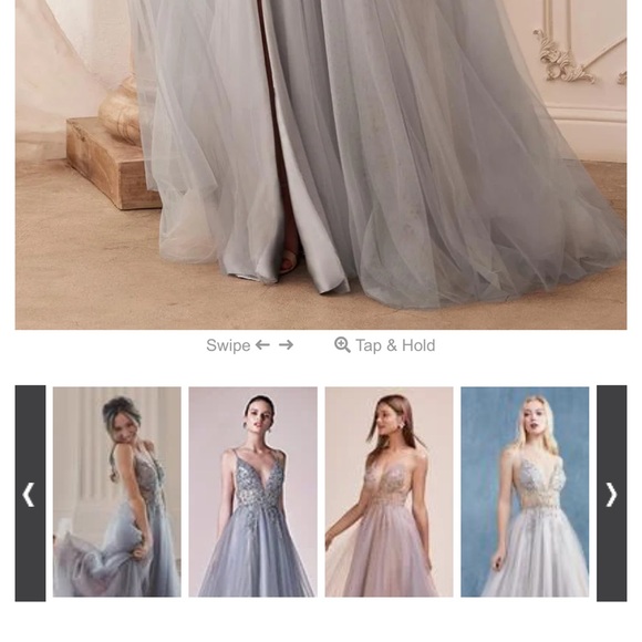 Elegant Silver Embellished Evening Gown - Picture 14 of 16